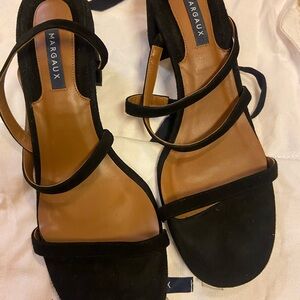 Margaux Black Strappy Sandals